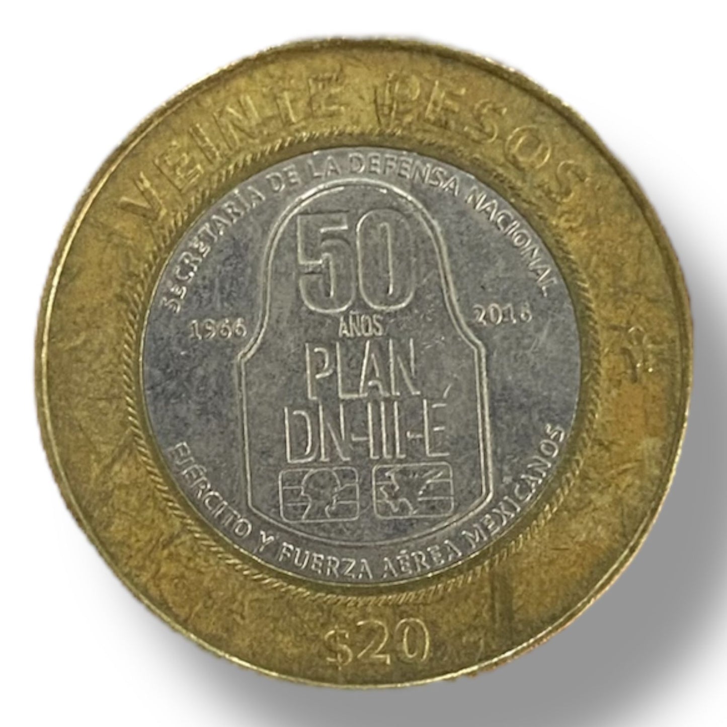 Moneda de 20 pesos plan DN III