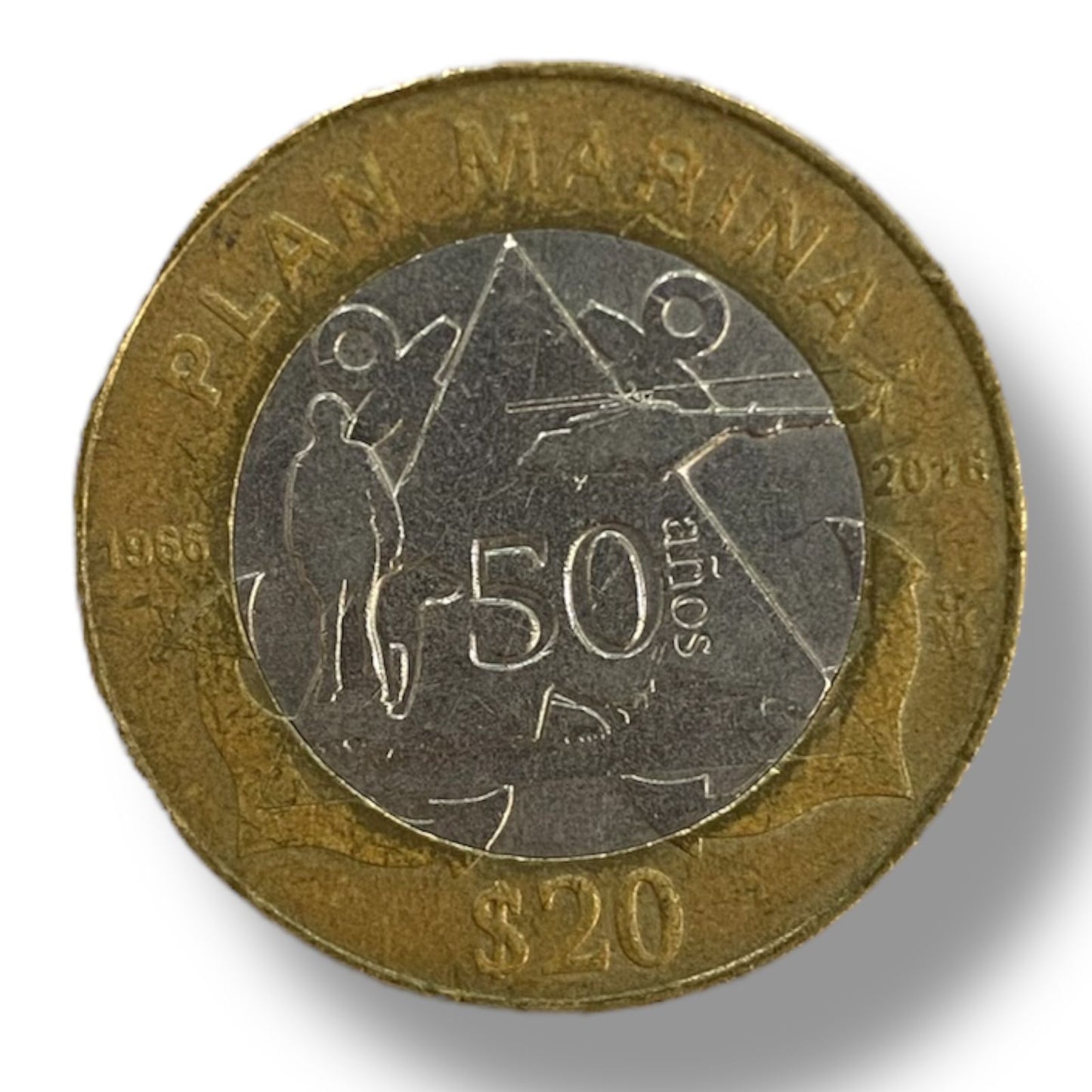 Moneda de 20 pesos Plan Marina