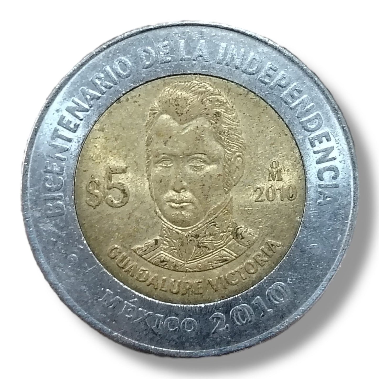 Moneda de 5 pesos Guadalupe Victoria
