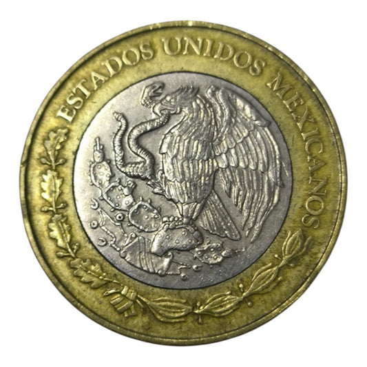 Moneda de 20 pesos Octavio Paz año 2000