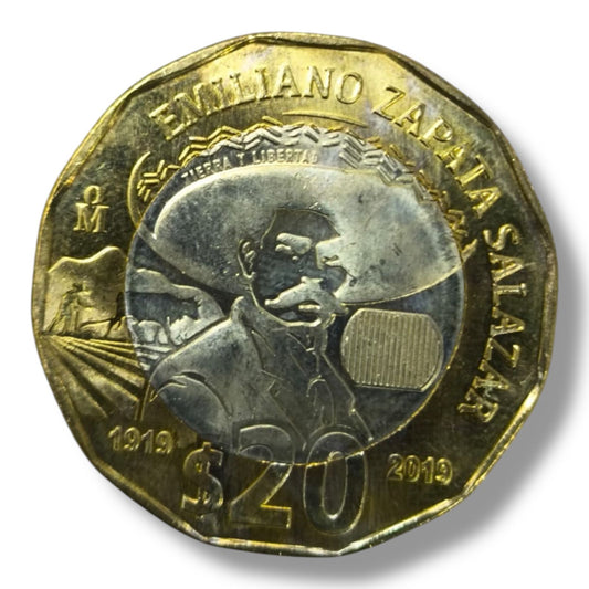 Moneda de 20 pesos Emiliano Zapata
