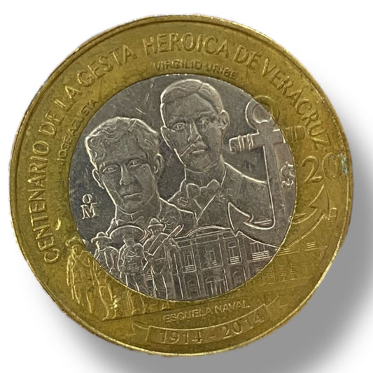 Moneda de 20 pesos Gesta Heroica de Veracruz