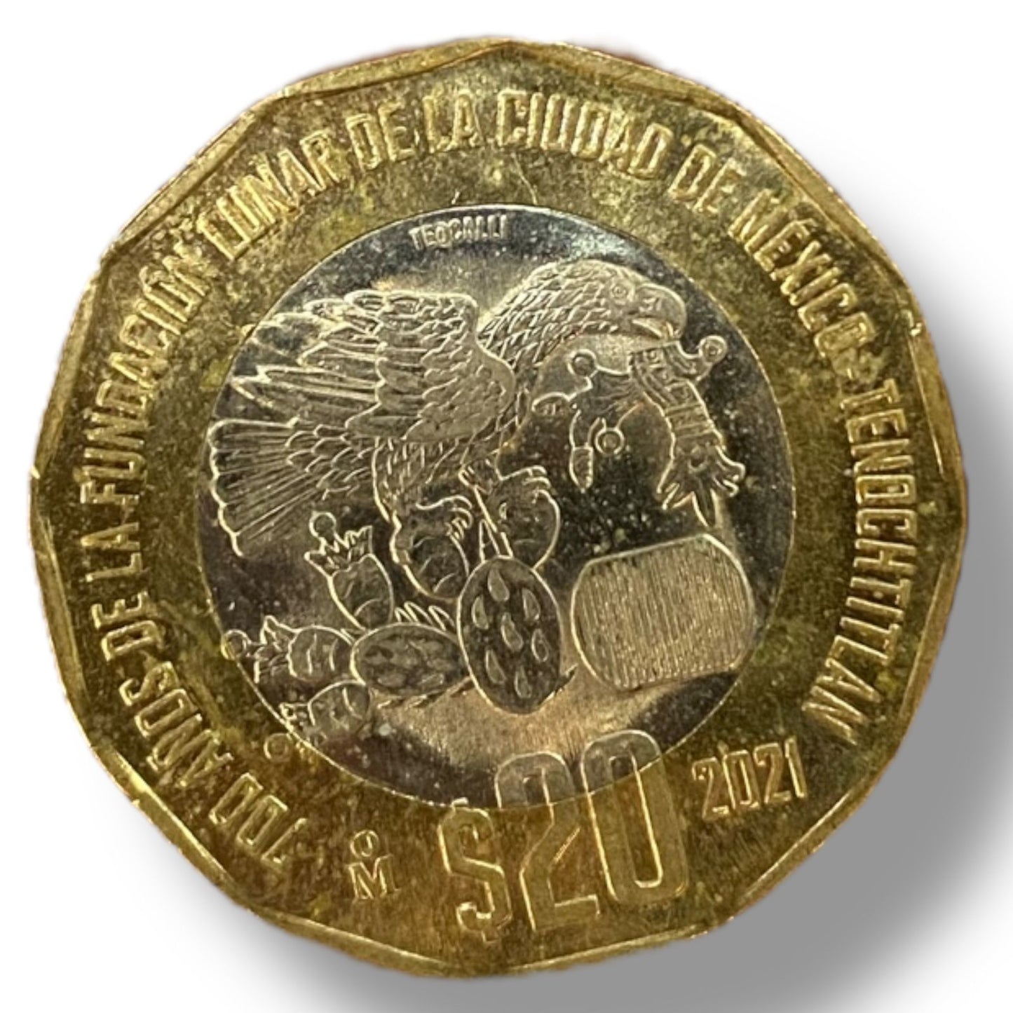 Moneda de 20 pesos fundación lunar