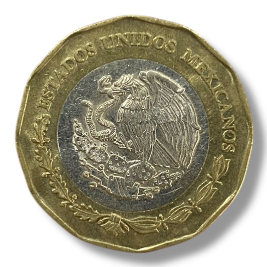 Moneda de 20 pesos puerto de Veracruz
