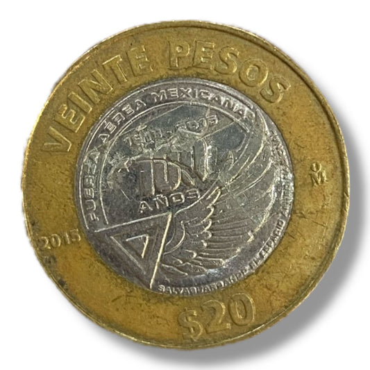 Moneda de 20 pesos Fuerza Aérea Mexicana