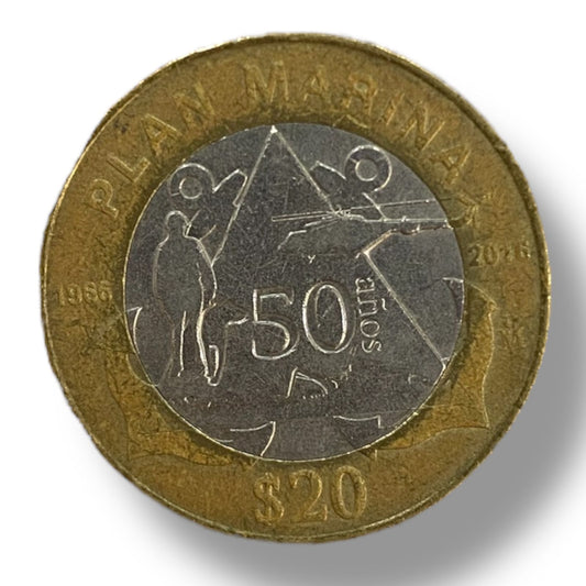 Moneda de 20 pesos Plan Marina