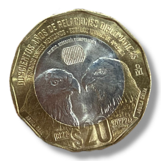 Moneda de 20 pesos Relaciones diplomáticas