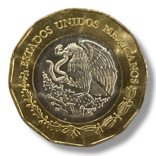 Moneda de 20 pesos 500 años de la fundacion de la primera villa de colima