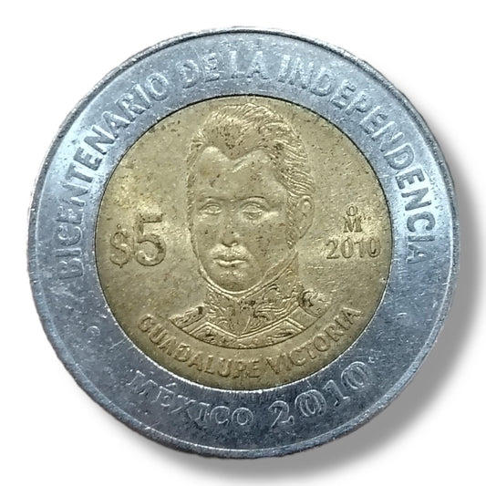 Moneda de 5 pesos Guadalupe Victoria