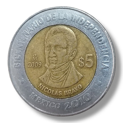 Moneda de 5 pesos Nicolas Bravo