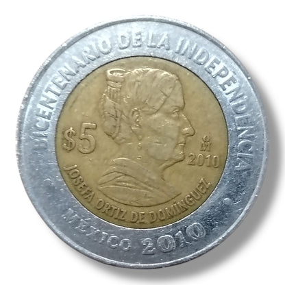 Moneda de 5 pesos Josefa Ortiz De Domínguez