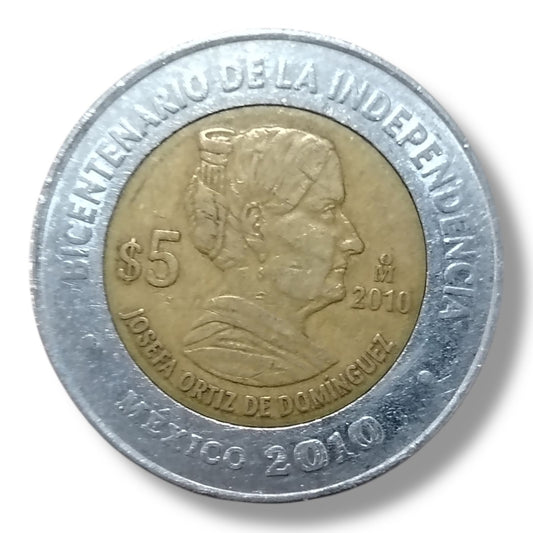 Moneda de 5 pesos Josefa Ortiz De Domínguez