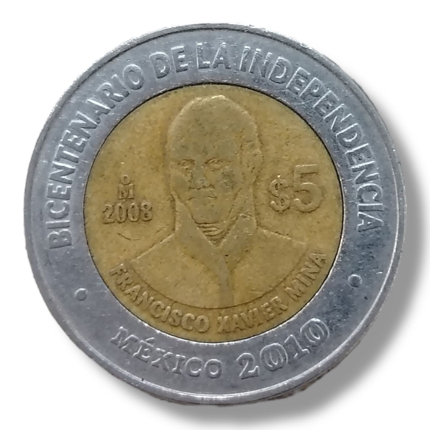 Moneda de 5 pesos Francisco Xavier Mina