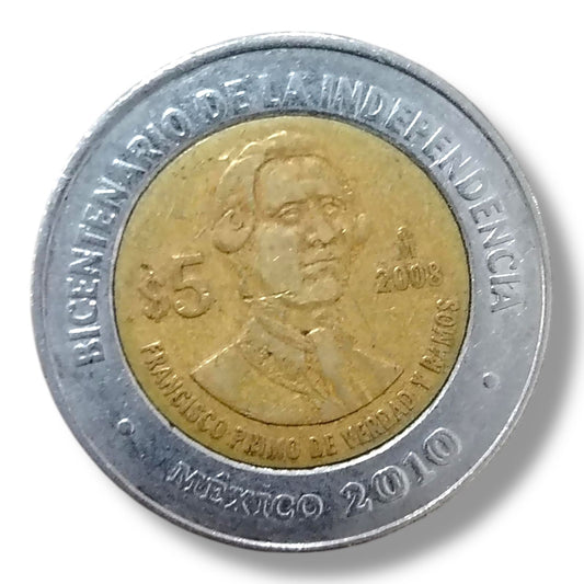 Moneda de 5 pesos Francisco Primo de Verdad y Ramos