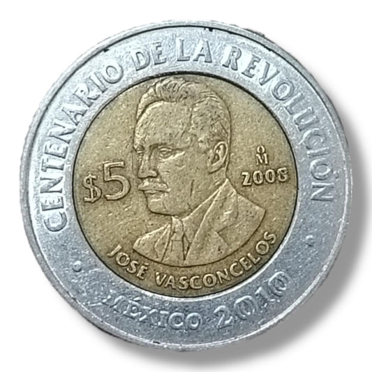 Moneda de 5 pesos José Vasconcelos
