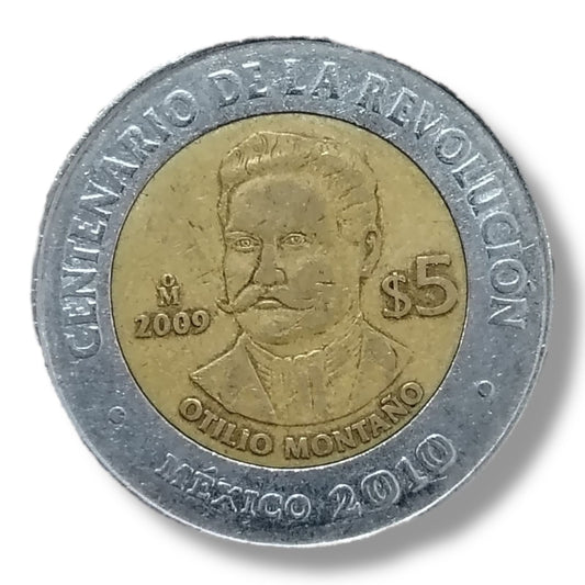 Moneda de 5 pesos Otilio Montaño