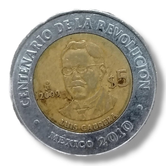 Moneda de 5 pesos Luis Cabrera