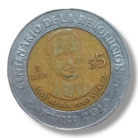 Moneda de 5 pesos José Maria Pino Suarez